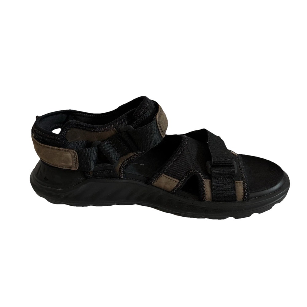 ECCO Exowrap Sandals Men 10 Brown Black Outdoor Sport Hook Loop 3 Strap - Picture 7 of 10